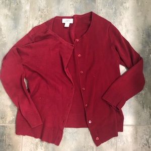 LOFT red cardigan